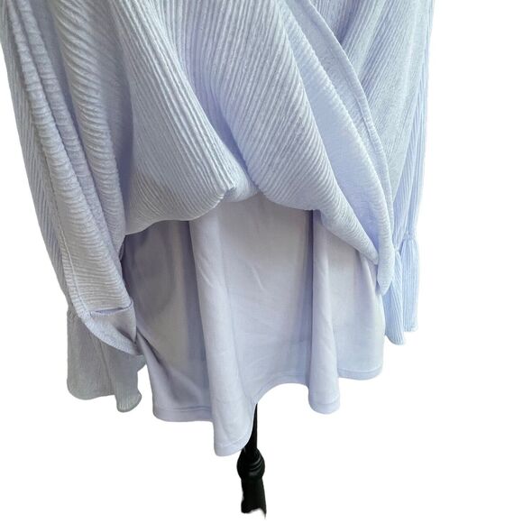 Alfani 2X-Large Top Stretch Bell Sleeves Scoop Neck Lined Textured Lt Purple New - Picture 2 of 9